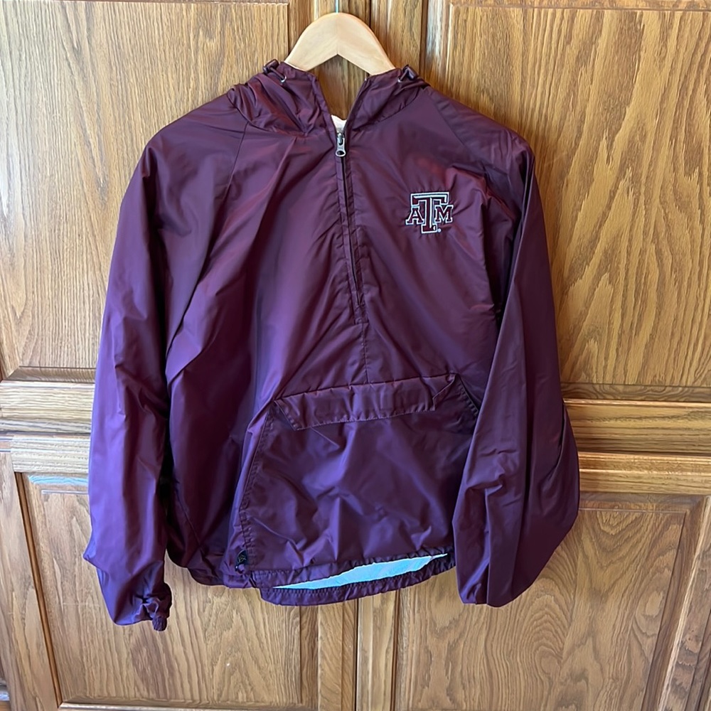 Texas A&M Aggies Charles River Apparel maroon quarter zip rain coat size XL